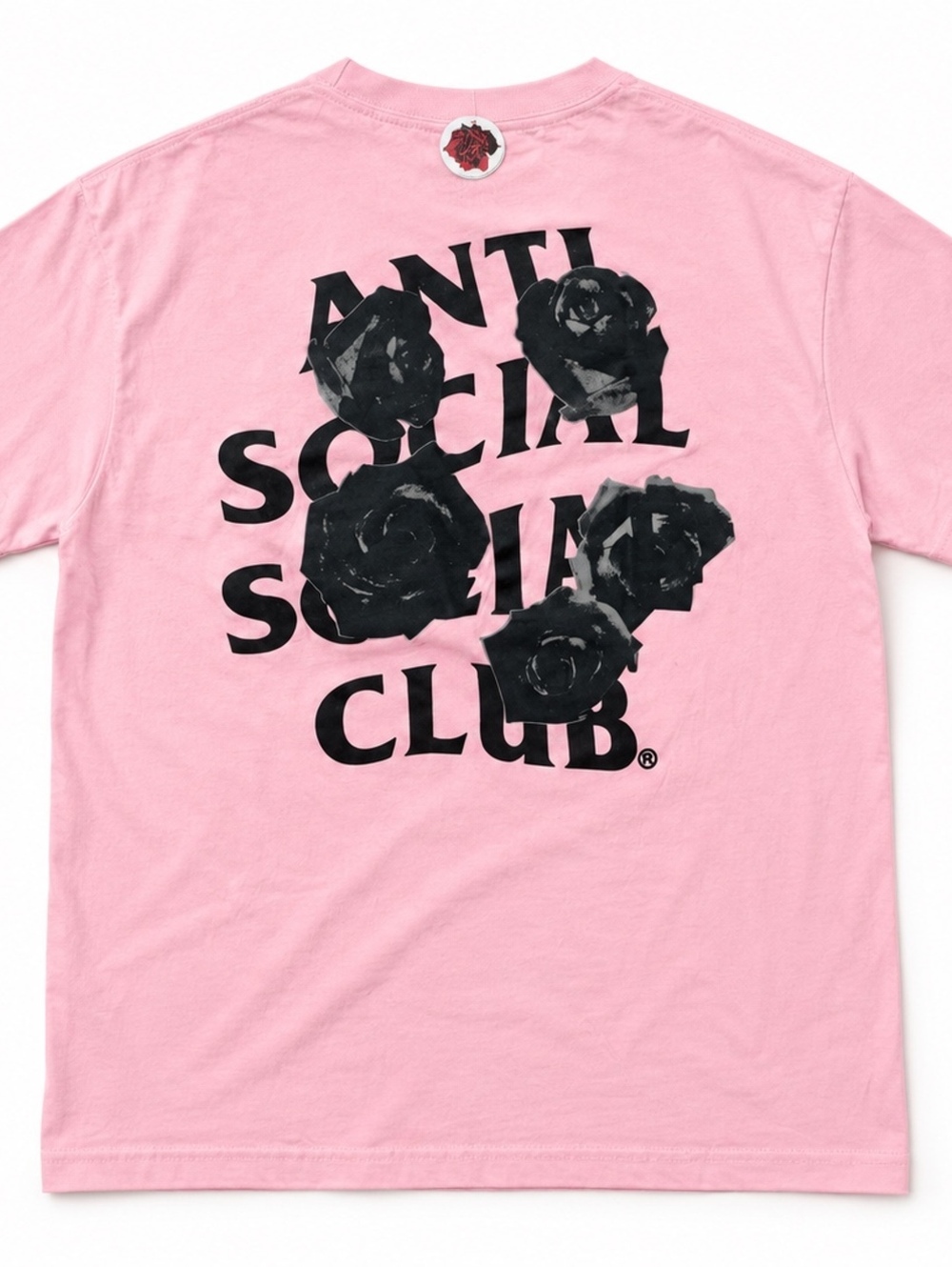 Anti Social Social Club pink flowers graphic T-shirt, size Large
